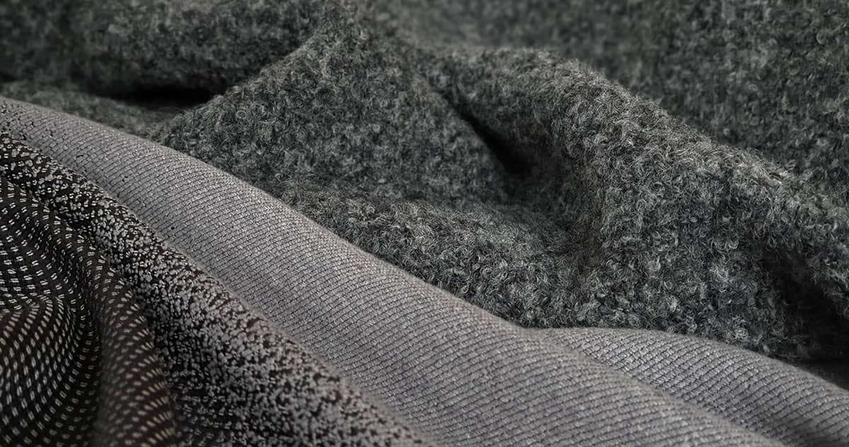 per metre Wool Blend Coating Fabric Grey 