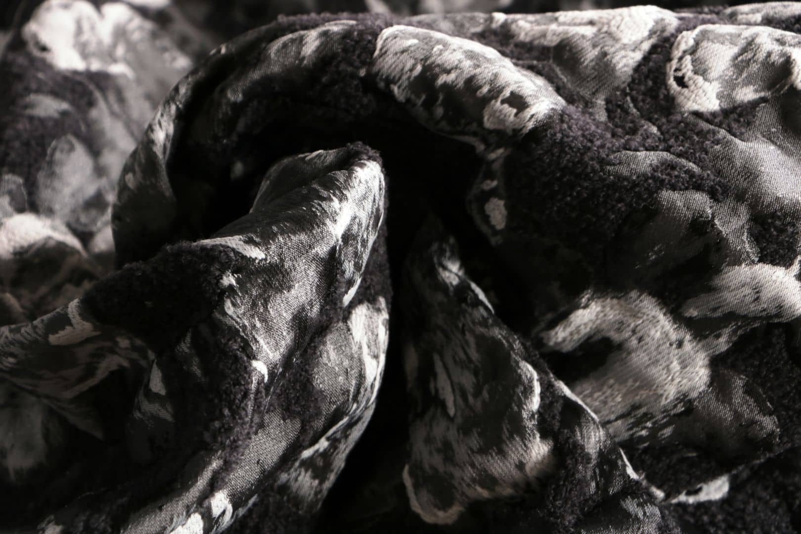 Black, Gray Polyester, Silk, Wool fabric for dressmaking