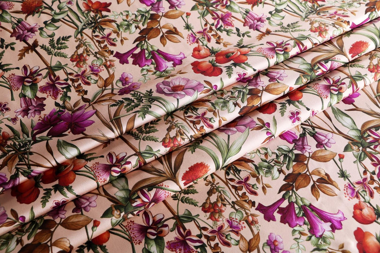 Multicolor, Pink Silk fabric for dressmaking