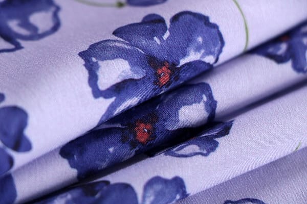 Blue, Purple Viscose Muslin fabric for dressmaking