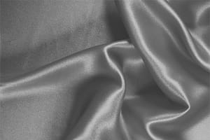 Tissu Satin stretch Gris aluminium en Soie, Stretch pour vêtements