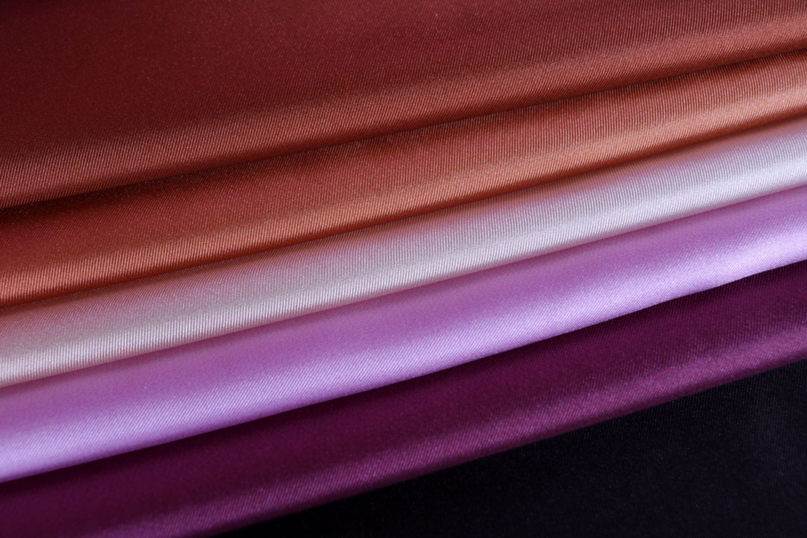 Fuxia, Orange, Purple Silk fabric for dressmaking