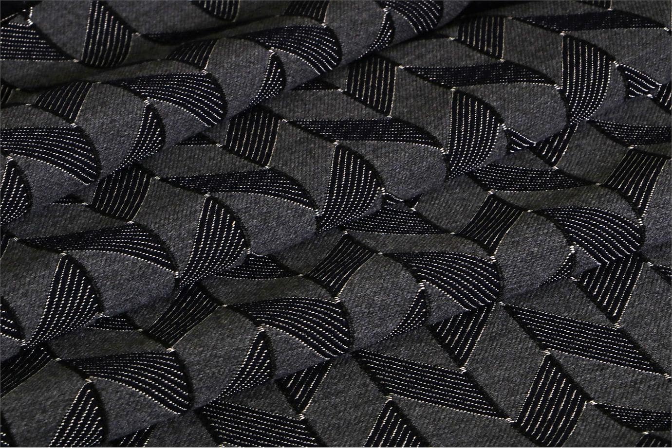 Blue, Gray Chevronn P02-01 Woven Fabric