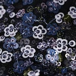 Black, Blue Polyester Sequins fabric for dressmaking
