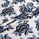 Black, Blue, Pink, White Polyester, Stretch fabric for dressmaking