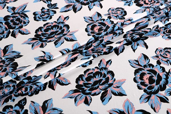 Black, Blue, Pink, White Polyester, Stretch fabric for dressmaking