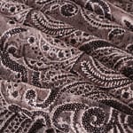 Beige, Black Polyester Sequins fabric for dressmaking