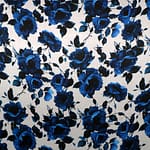 Blue, White Silk Crêpe Satin fabric for dressmaking