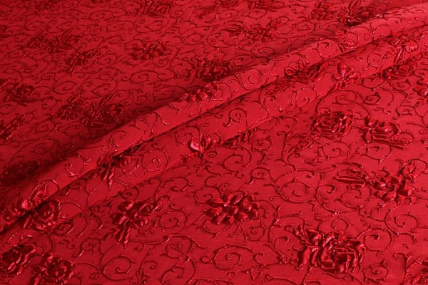 Tessuto Rosso in Poliestere, Seta per abbigliamento