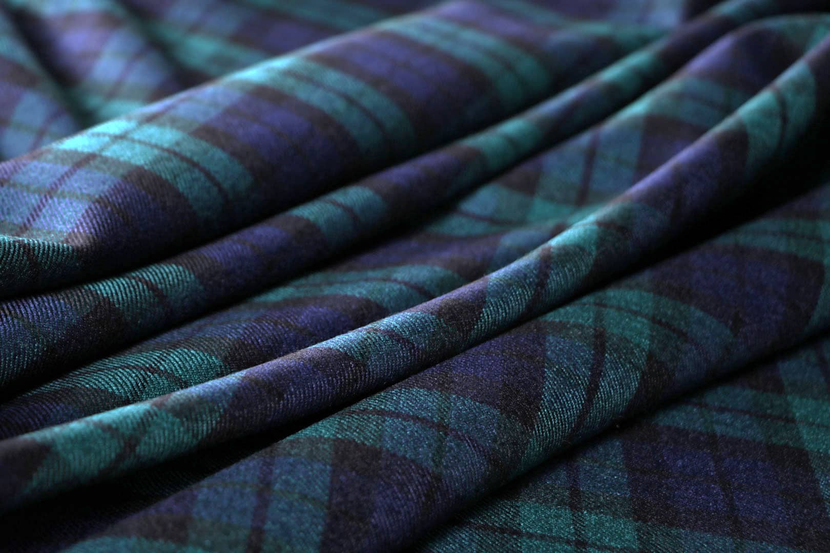 Blue, Green Wool fabric for dressmaking