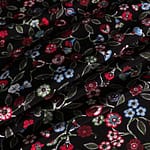 Tessuto Crêpe de Chine Multicolore, Nero in Seta per abbigliamento