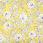 Floral cotton canvas fabric printed on yellow background | new tess