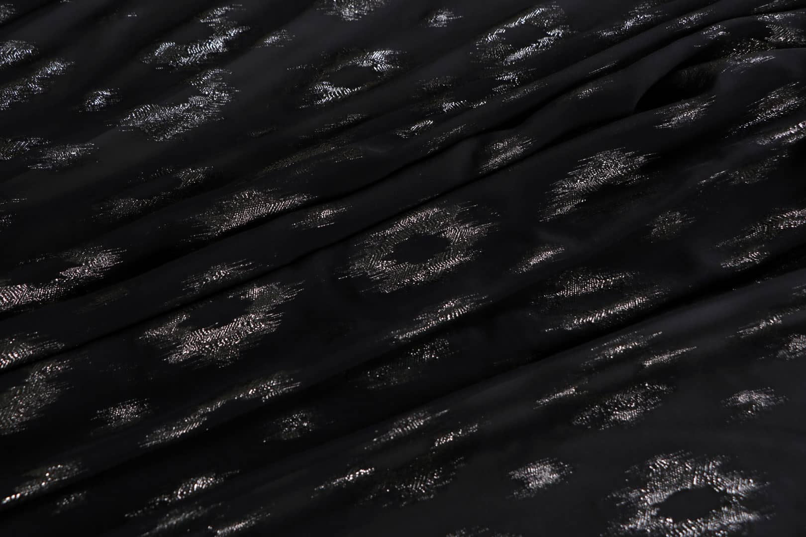 Black Polyester, Silk fabric for dressmaking