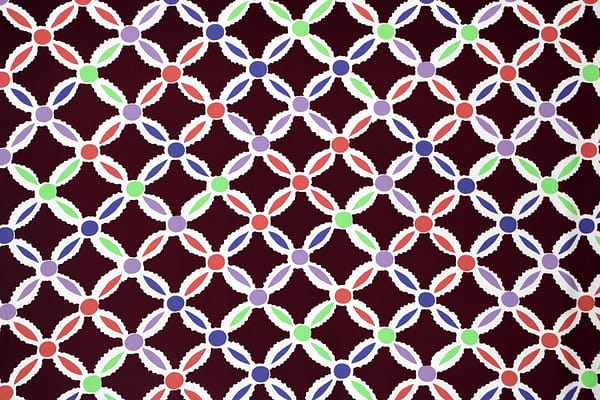 Tissu Multicolor, Rouge en Polyester, Stretch pour vêtements