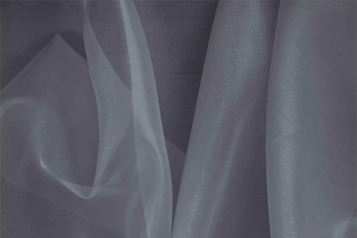 Smoke Gray Silk Organza fabric for dressmaking