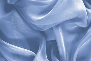 Tessuto Chiffon Blu Temporale in Seta per abbigliamento