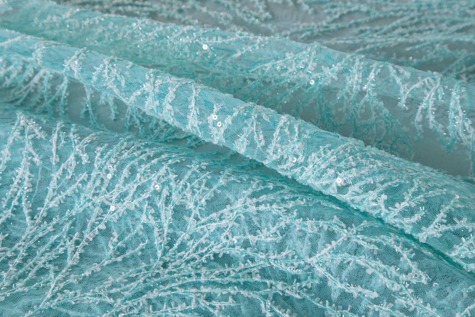 Green Polyester fabric for dressmaking