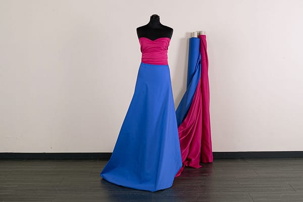Blue cotton satin stretch apparel fabric | new tess