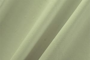 Tessuto Double Shantung Verde Lime in Cotone, Seta per abbigliamento