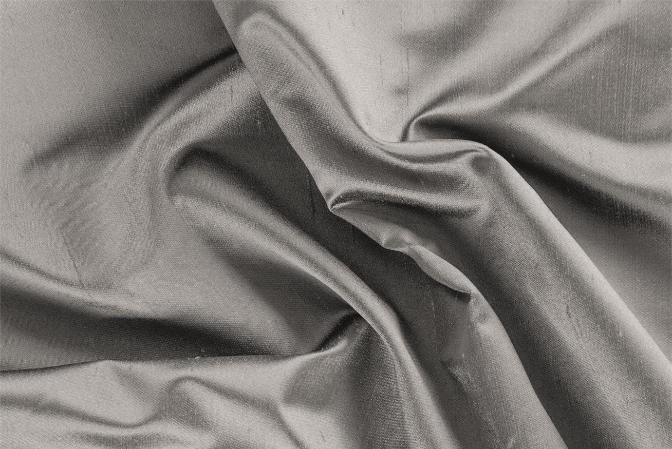 Silver Silver Silk Shantung Satin fabric for dressmaking