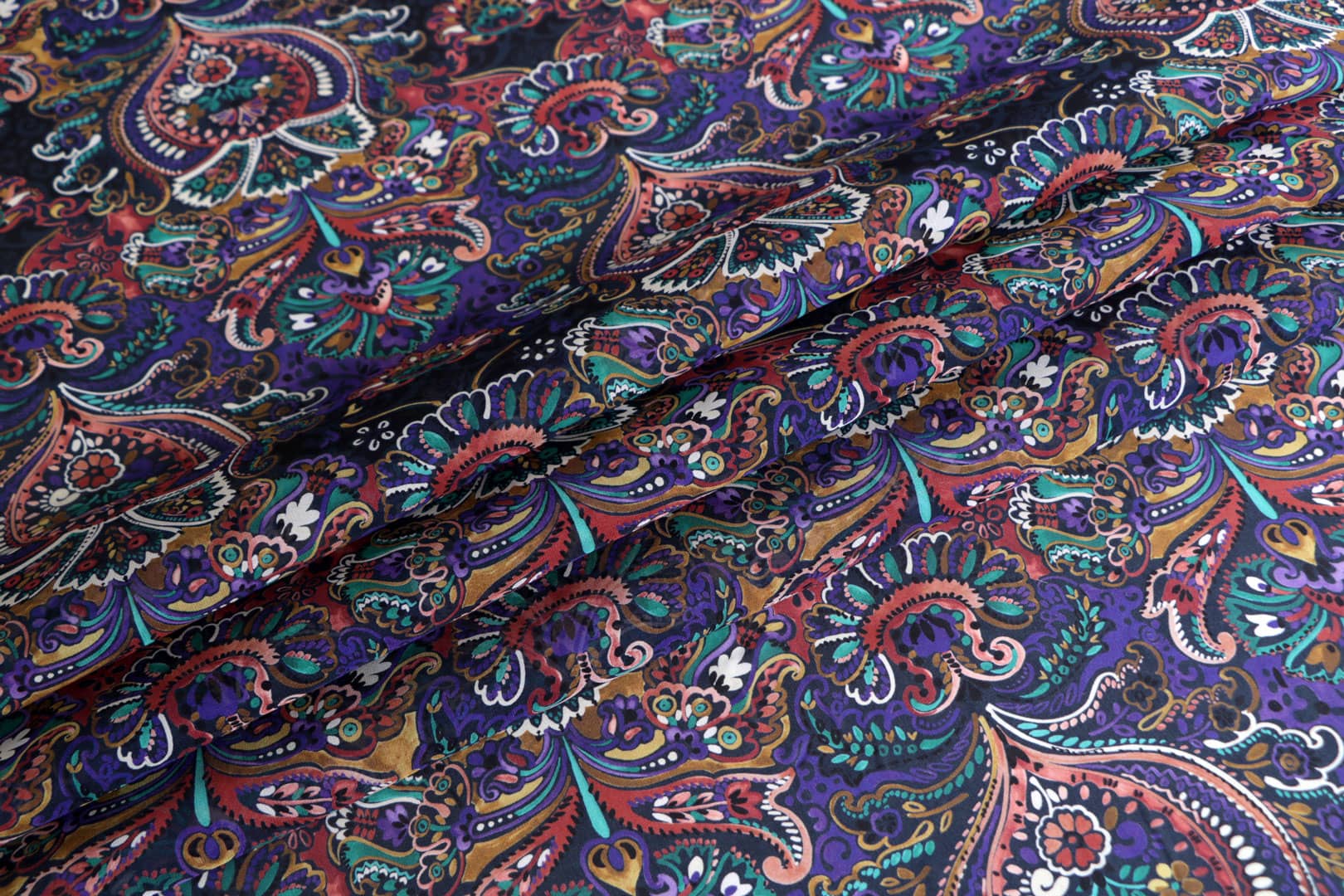 Tessuto Georgette Multicolore, Nero in Seta per abbigliamento
