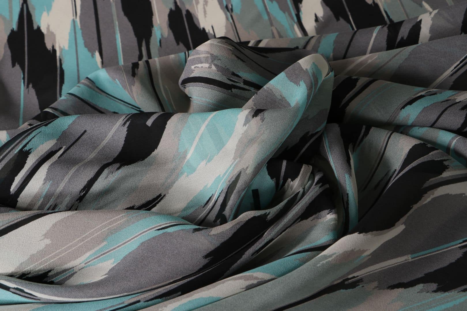 Blue, Gray Silk Georgette fabric for dressmaking