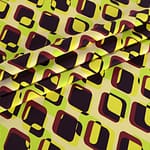 Brown, Yellow Polyester, Stretch fabric for dressmaking