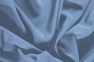 Tessuto Crêpe de Chine Blu Temporale in Seta per abbigliamento