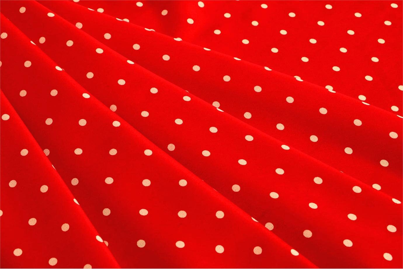 Gris blanc polka dot spot coton imprimé dress-making crafts tissu matériau 