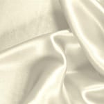 Tessuto Crêpe Satin Bianco Latte in Seta per abbigliamento