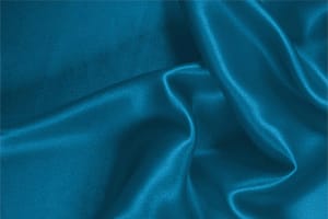 Tessuto Raso Stretch Blu Cenere in Seta, Stretch per abbigliamento