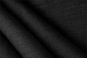 Black yarn dyed linen canvas fabric for dressmaking