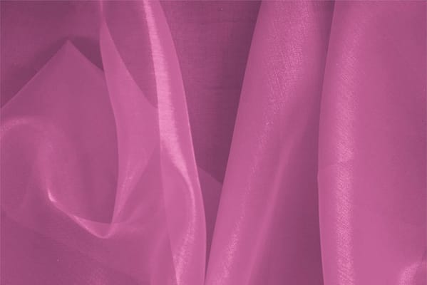 Fuchsia Pink Silk Organza fabric for dressmaking