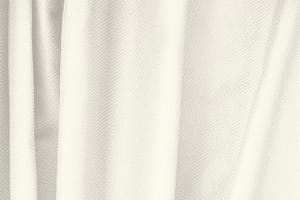 Tissu Piquet Stretch Blanc ivoire en Coton, Stretch pour vêtements