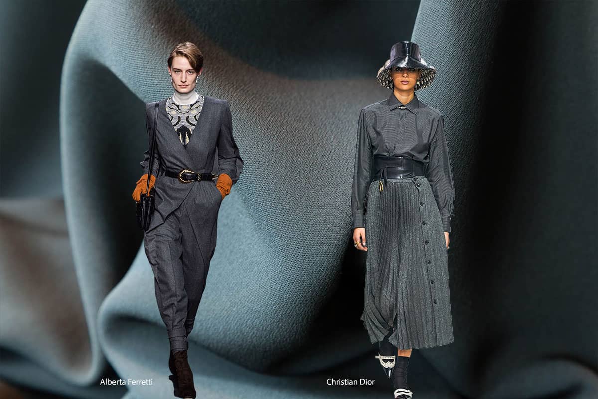 Fall Winter 2019 2020 colour trends: Frost Grey fabrics