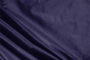 Tessuto Taffetà Blu Notte in Seta per abbigliamento