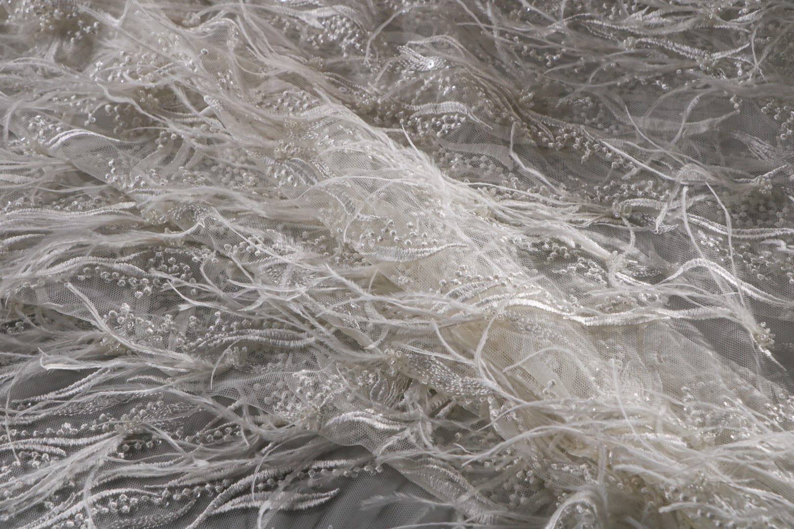 Tissu Blanc en Polyester, Viscose pour vêtements