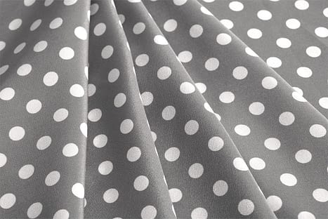 Gris blanc polka dot spot coton imprimé dress-making crafts tissu matériau 