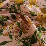 Tessuto Crêpe de Chine Giallo, Rosa in Seta per abbigliamento