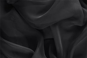 Tessuto Chiffon Nero di seta per abbigliamento