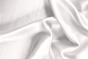 Tessuto Raso Stretch Bianco Latte in Seta, Stretch per abbigliamento