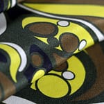 Black, Brown, Green, Yellow Silk Crêpe de Chine fabric for dressmaking