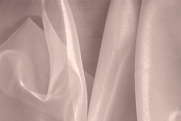 Peach Pink Silk Organza fabric for dressmaking
