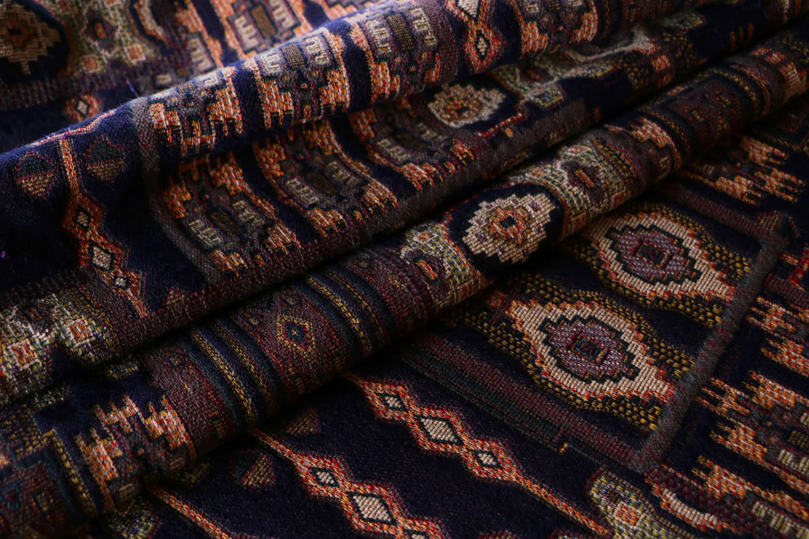 Blue, Brown, Multicolor Polyester fabric for dressmaking