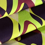 Brown, Yellow Polyester, Stretch fabric for dressmaking