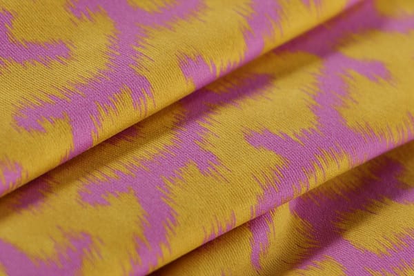 Fuxia, Yellow Polyester, Stretch fabric for dressmaking