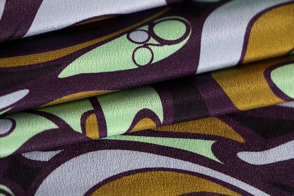 Black, Blue, Green, Purple Silk Crêpe de Chine fabric for dressmaking