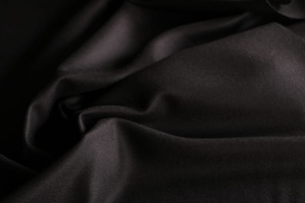 Black Wool Flannel fabric for dressmaking