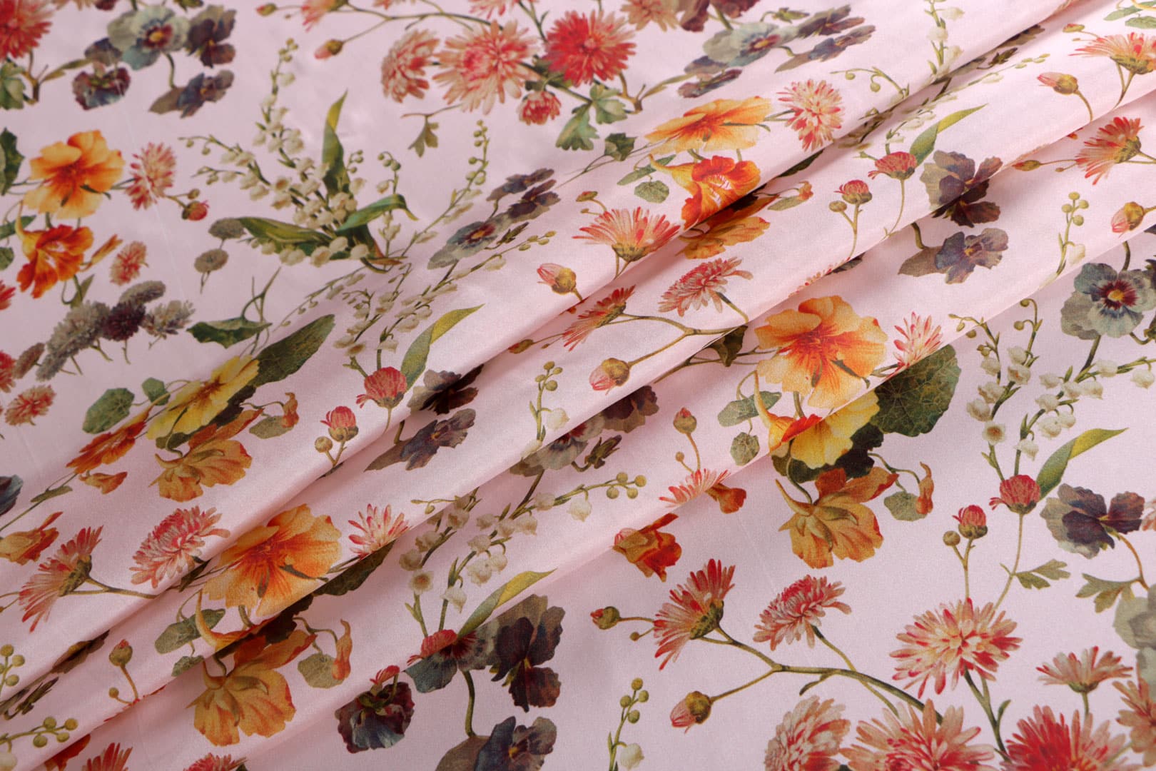 Pink, Yellow Silk Habutai fabric for dressmaking