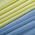Lime green silk crepe de chine and light blue silk georgette | new tess